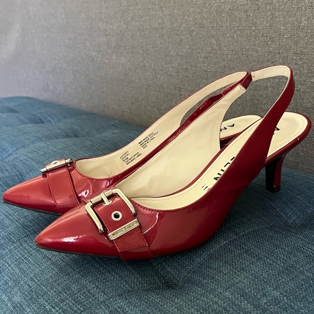 Anne Klein Red Slingback Heels